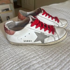 Authentic Golden Goose Superstar pink glitter and gray - size 36